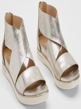 Eileen Fisher Sport Suede Sneaker Sandal Size 6 Color Platinum